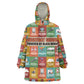 Everyday Genius Powered by Black Minds Kid Wearable Blanket Hoodie with Colorful Invention Icons Pattern - African Pride