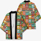 Everyday Genius Powered by Black Minds Kimono with Colorful Invention Icons Pattern - African Pride