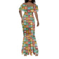 Everyday Genius Powered by Black Minds Mermaid Dress with Colorful Invention Icons Pattern - African Pride