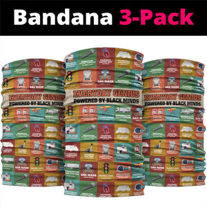 Everyday Genius Powered by Black Minds Neck Gaiter with Colorful Invention Icons Pattern - African Pride