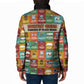Everyday Genius Powered by Black Minds Padded Jacket with Colorful Invention Icons Pattern - African Pride