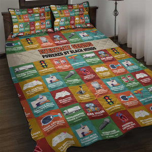 Everyday Genius Powered by Black Minds Quilt Bed Set with Colorful Invention Icons Pattern - African Pride