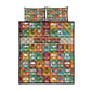 Everyday Genius Powered by Black Minds Quilt Bed Set with Colorful Invention Icons Pattern - African Pride