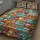 Everyday Genius Powered by Black Minds Quilt Bed Set with Colorful Invention Icons Pattern - African Pride