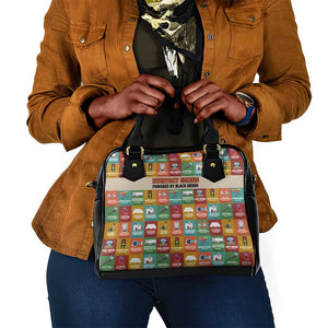Everyday Genius Powered by Black Minds Shoulder Handbag with Colorful Invention Icons Pattern - African Pride