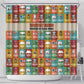 Everyday Genius Powered by Black Minds Shower Curtain with Colorful Invention Icons Pattern - African Pride