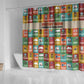 Everyday Genius Powered by Black Minds Shower Curtain with Colorful Invention Icons Pattern - African Pride