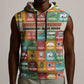 Everyday Genius Powered by Black Minds Sleeveless Hoodie with Colorful Invention Icons Pattern - African Pride