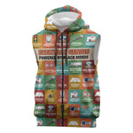 Everyday Genius Powered by Black Minds Sleeveless Zip Hoodie with Colorful Invention Icons Pattern - African Pride