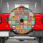 Everyday Genius Powered by Black Minds Spare Tire Cover with Colorful Invention Icons Pattern - African Pride