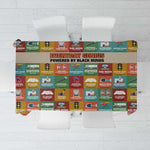 Everyday Genius Powered by Black Minds Tablecloth with Colorful Invention Icons Pattern - African Pride