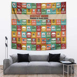 Everyday Genius Powered by Black Minds Tapestry with Colorful Invention Icons Pattern - African Pride