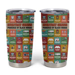 Everyday Genius Powered by Black Minds Tumbler Cup with Colorful Invention Icons Pattern - African Pride