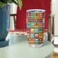 Everyday Genius Powered by Black Minds Tumbler Cup with Colorful Invention Icons Pattern - African Pride