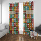 Everyday Genius Powered by Black Minds Window Curtain with Colorful Invention Icons Pattern - African Pride
