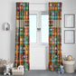 Everyday Genius Powered by Black Minds Window Curtain with Colorful Invention Icons Pattern - African Pride