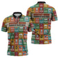 Everyday Genius Powered by Black Minds Zipper Polo Shirt with Colorful Invention Icons Pattern - African Pride