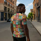 Everyday Genius Powered by Black Minds Zipper Polo Shirt with Colorful Invention Icons Pattern - African Pride