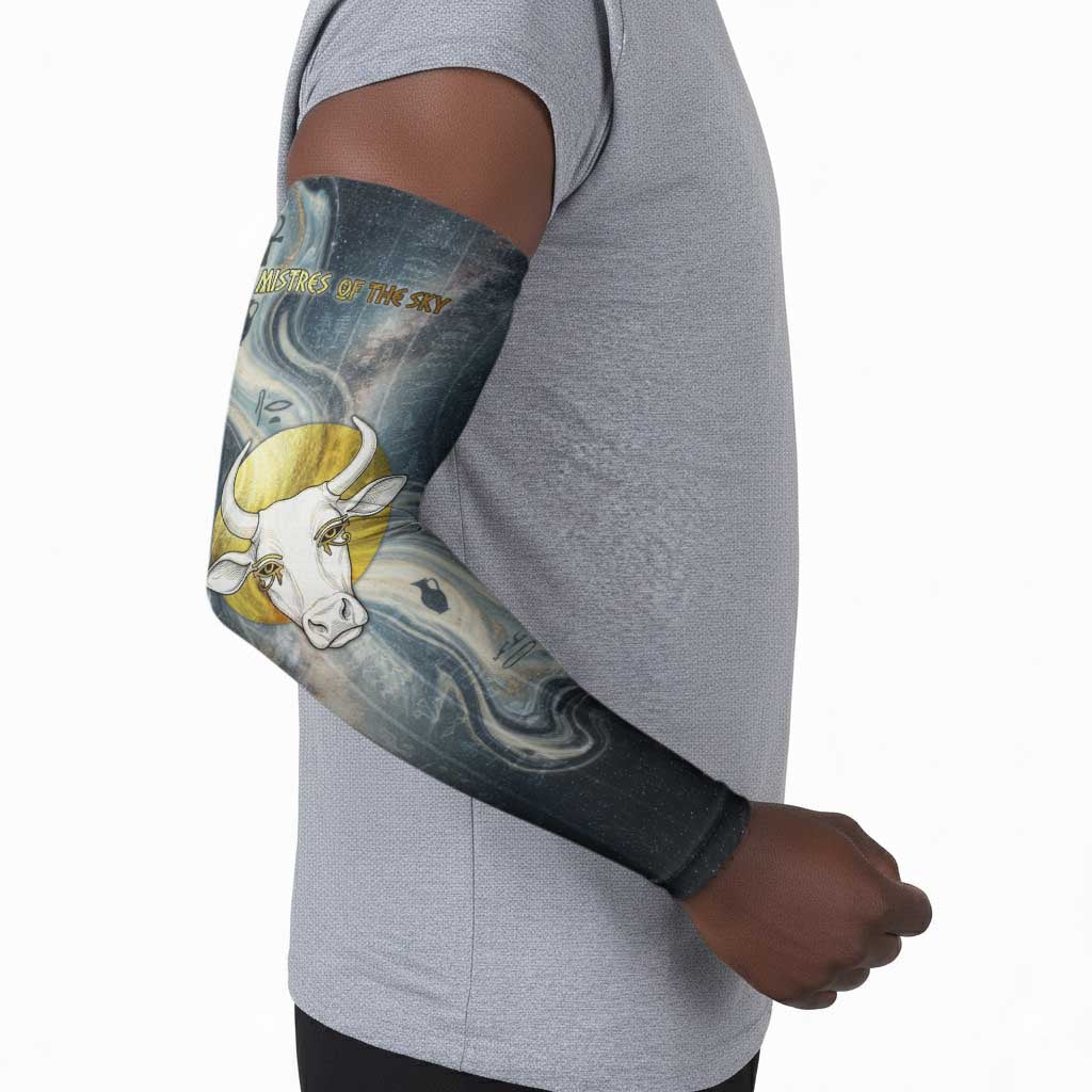 Hesat Celestial Cow Egyptian Arm Sleeves with Mythic Sky Motif in Cosmic Theme