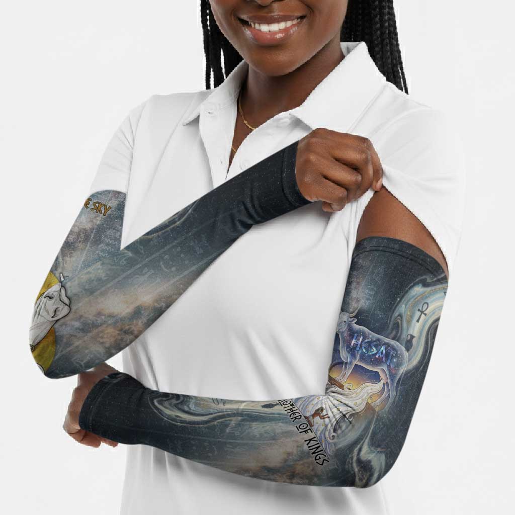 Hesat Celestial Cow Egyptian Arm Sleeves with Mythic Sky Motif in Cosmic Theme