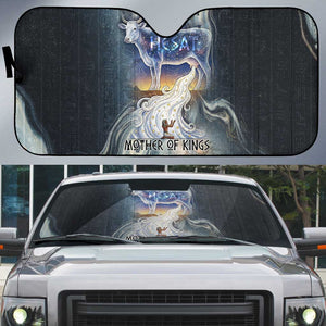 Hesat Celestial Cow Egyptian Auto Sun Shade with Mythic Sky Motif in Cosmic Theme