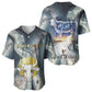 Hesat Celestial Cow Egyptian Baseball Jersey with Mythic Sky Motif in Cosmic Theme