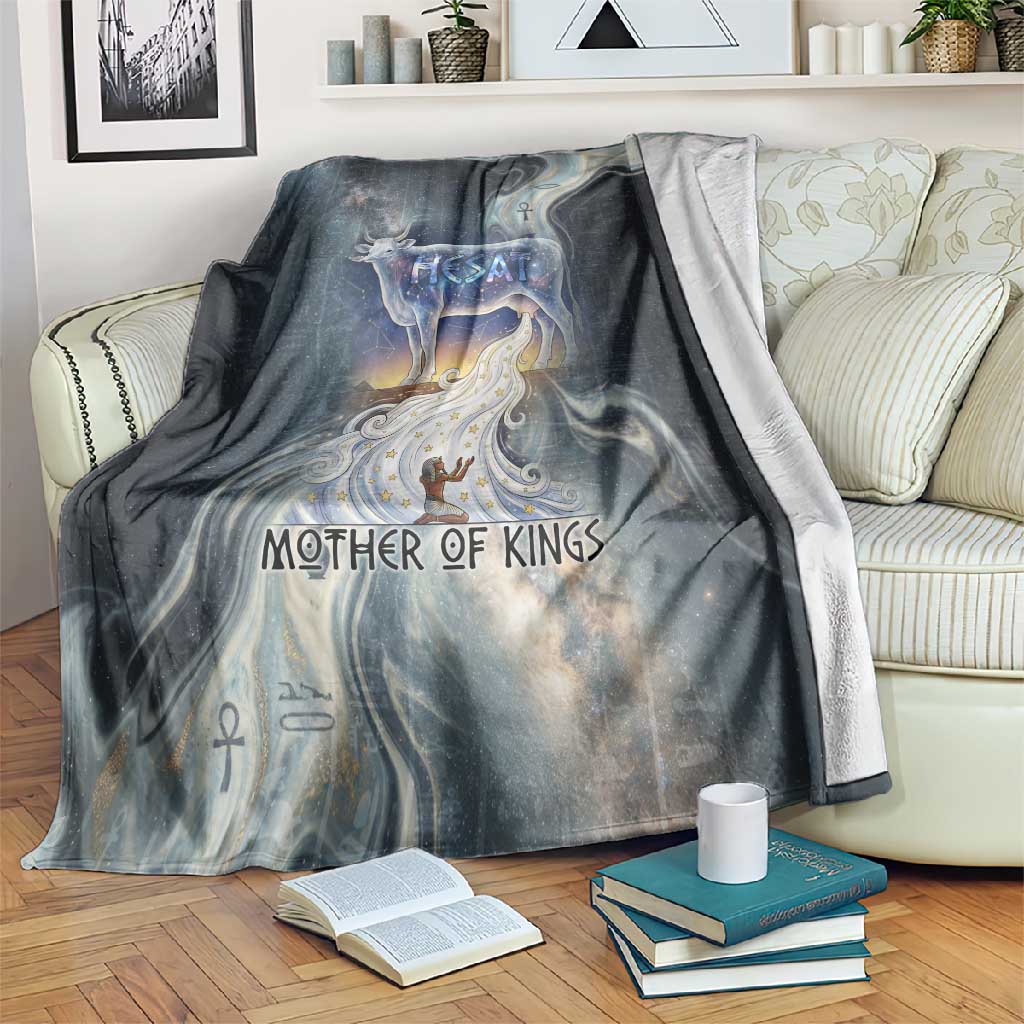 Hesat Celestial Cow Egyptian Blanket with Mythic Sky Motif in Cosmic Theme