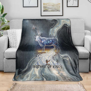 Hesat Celestial Cow Egyptian Blanket with Mythic Sky Motif in Cosmic Theme