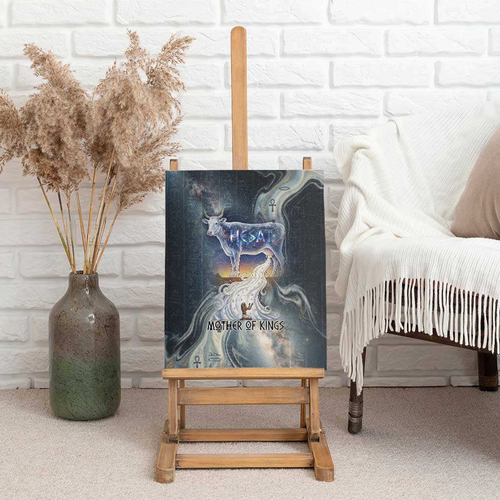 Hesat Celestial Cow Egyptian Canvas Wall Art with Mythic Sky Motif in Cosmic Theme