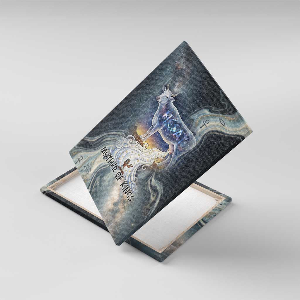 Hesat Celestial Cow Egyptian Canvas Wall Art with Mythic Sky Motif in Cosmic Theme