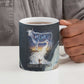 Hesat Celestial Cow Egyptian Ceramic Mug with Mythic Sky Motif in Cosmic Theme