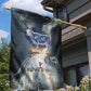 Hesat Celestial Cow Egyptian Garden Flag with Mythic Sky Motif in Cosmic Theme