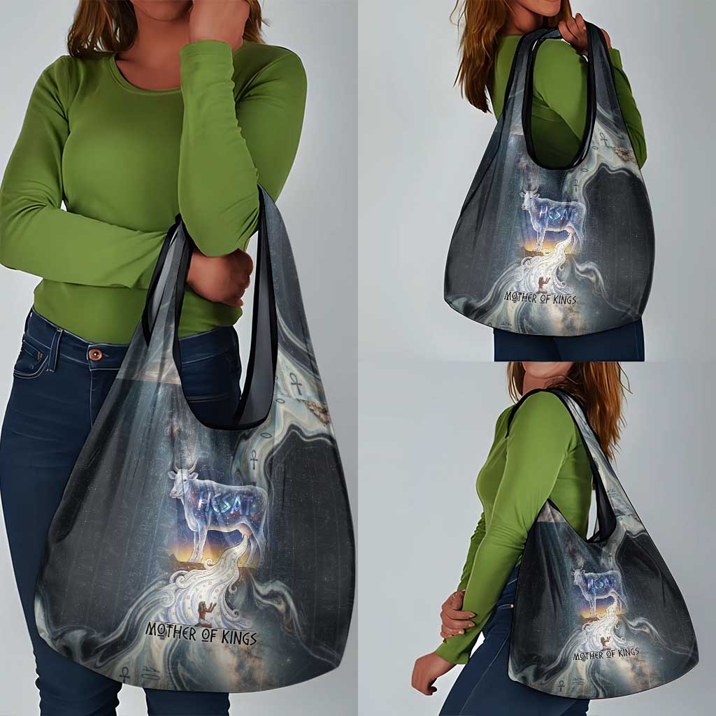 Hesat Celestial Cow Egyptian Grocery Bag with Mythic Sky Motif in Cosmic Theme