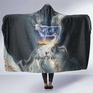 Hesat Celestial Cow Egyptian Hooded Blanket with Mythic Sky Motif in Cosmic Theme