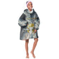 Hesat Celestial Cow Egyptian Kid Wearable Blanket Hoodie with Mythic Sky Motif in Cosmic Theme