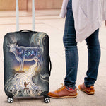 Hesat Celestial Cow Egyptian Luggage Cover with Mythic Sky Motif in Cosmic Theme