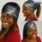 Hesat Celestial Cow Egyptian Neck Gaiter with Mythic Sky Motif in Cosmic Theme