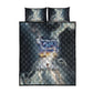Hesat Celestial Cow Egyptian Quilt Bed Set with Mythic Sky Motif in Cosmic Theme