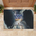 Hesat Celestial Cow Egyptian Rubber Doormat with Mythic Sky Motif in Cosmic Theme