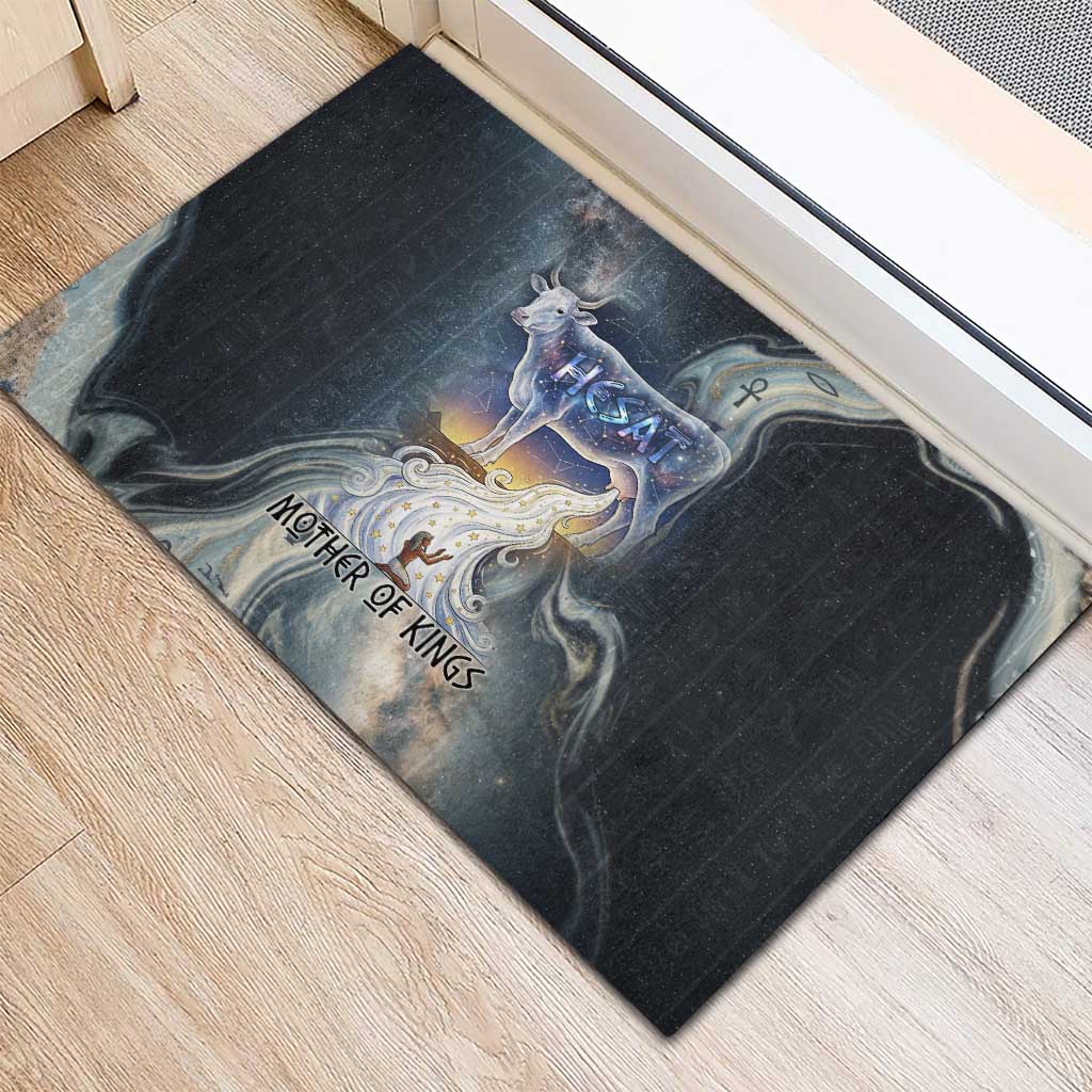 Hesat Celestial Cow Egyptian Rubber Doormat with Mythic Sky Motif in Cosmic Theme
