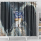 Hesat Celestial Cow Egyptian Shower Curtain with Mythic Sky Motif in Cosmic Theme