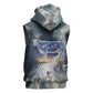 Hesat Celestial Cow Egyptian Sleeveless Hoodie with Mythic Sky Motif in Cosmic Theme