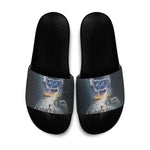 Hesat Celestial Cow Egyptian Slide Sandals with Mythic Sky Motif in Cosmic Theme