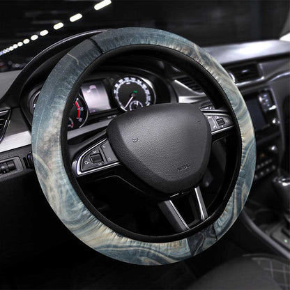 Hesat Celestial Cow Egyptian Steering Wheel Cover with Mythic Sky Motif in Cosmic Theme