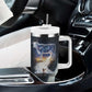 Hesat Celestial Cow Egyptian Tumbler With Handle with Mythic Sky Motif in Cosmic Theme