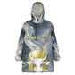 Hesat Celestial Cow Egyptian Wearable Blanket Hoodie with Mythic Sky Motif in Cosmic Theme