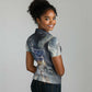 Hesat Celestial Cow Egyptian Women Polo Shirt with Mythic Sky Motif in Cosmic Theme