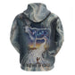 Hesat Celestial Cow Egyptian Zip Hoodie with Mythic Sky Motif in Cosmic Theme