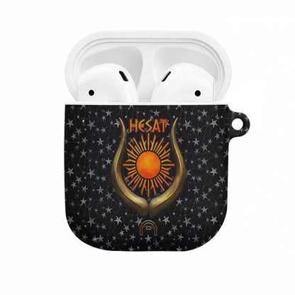 Hesat Solar Horn Symbol AirPods Case Egyptian Cosmic Cow in Starry Milky Way