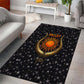 Hesat Solar Horn Symbol Area Rug Egyptian Cosmic Cow in Starry Milky Way